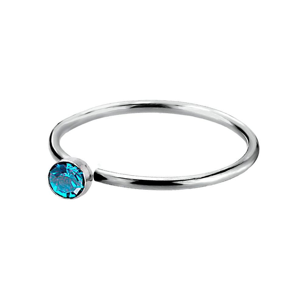 925 Silber Piercing Ring mit Zirkonia – Edler Ohr- & Nasenschmuck, wasserabweisend, poliert | WILLYS JEWELLERY