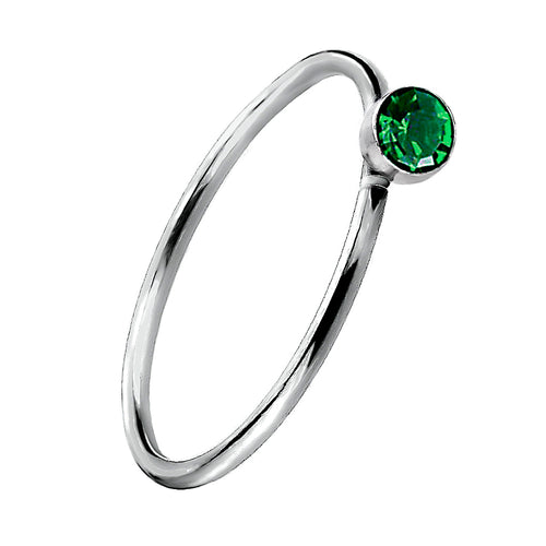 925 Silber Piercing Ring mit Zirkonia – Edler Ohr- & Nasenschmuck, wasserabweisend, poliert | WILLYS JEWELLERY