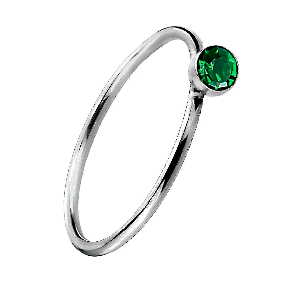 925 Silber Piercing Ring mit Zirkonia – Edler Ohr- & Nasenschmuck