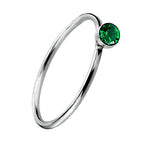 925 Silber Piercing Ring mit Zirkonia – Edler Ohr- & Nasenschmuck