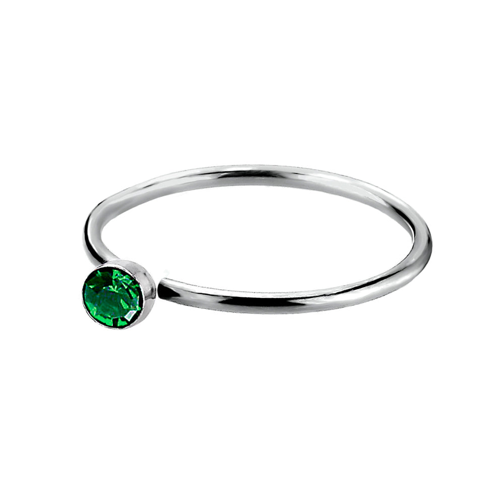 925 Silber Piercing Ring mit Zirkonia – Edler Ohr- & Nasenschmuck, wasserabweisend, poliert | WILLYS JEWELLERY