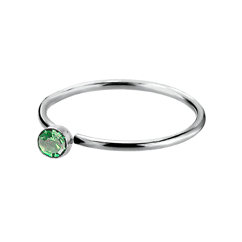 925 Silber Piercing Ring mit Zirkonia – Edler Ohr- & Nasenschmuck, wasserabweisend, poliert | WILLYS JEWELLERY