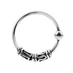 Eleganter 925 Sterling Silber Piercing Ring – Nasen-, Ohr- & Lippenring mit Kugelverschluss