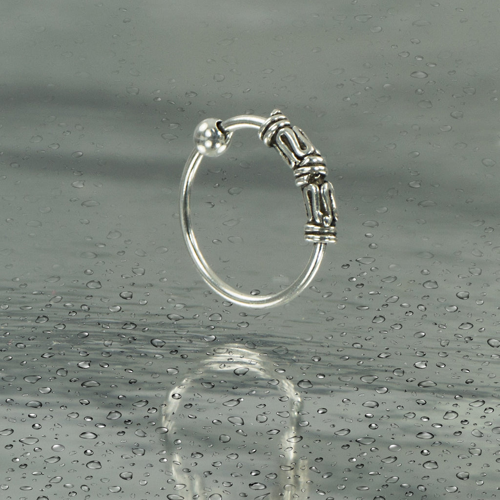 Eleganter 925 Sterling Silber Piercing Ring – Nasen-, Ohr- & Lippenring mit Kugelverschluss