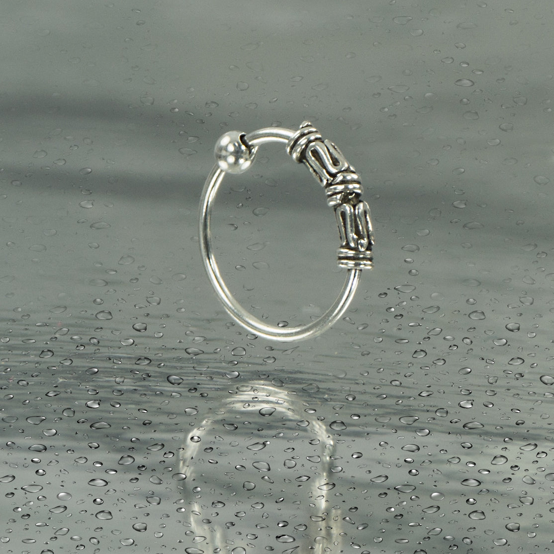 Eleganter 925 Sterling Silber Piercing Ring – Nasen-, Ohr- & Lippenring mit Kugelverschluss