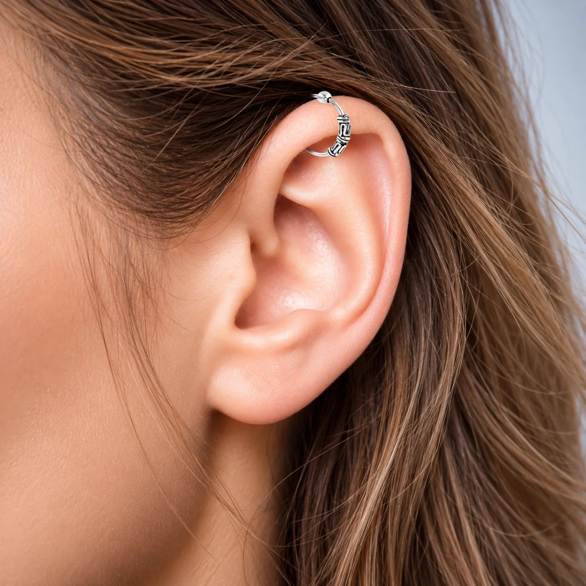 Eleganter 925 Sterling Silber Piercing Ring – Nasen-, Ohr- & Lippenring mit Kugelverschluss