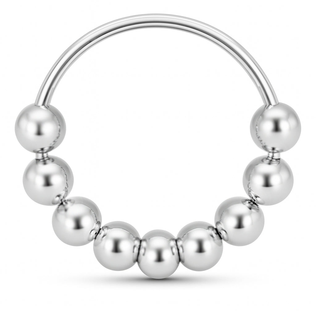 925 Sterling Silber Piercing Ring Set – Nasen-, Ohr- & Lippenringe, 9-teilig, Ball Closure Design | WILLYS JEWELLERY