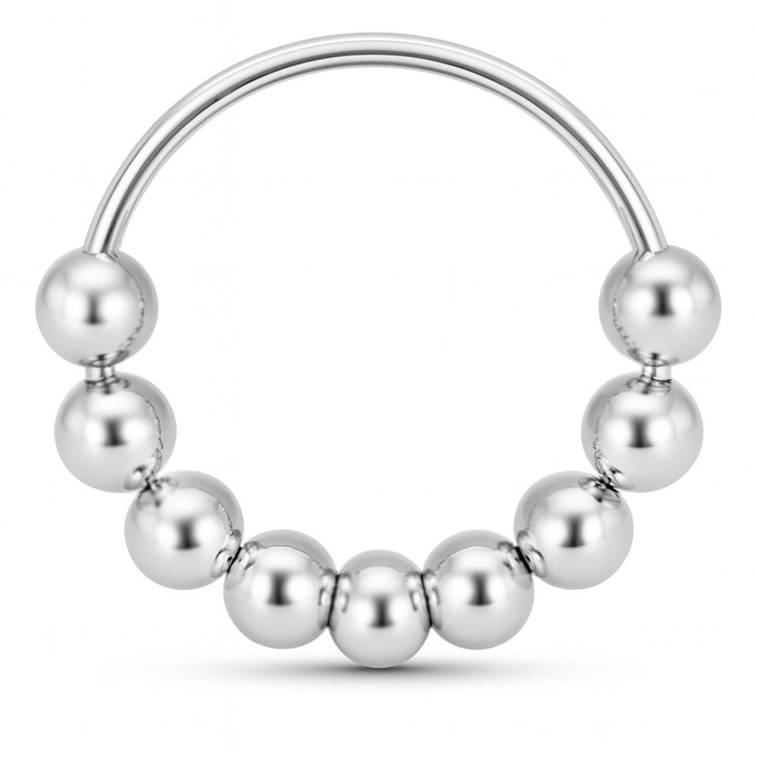 925 Sterling Silber Piercing Ring Set – Nasen-, Ohr- & Lippenringe, 9-teilig, Ball Closure Design | WILLYS JEWELLERY