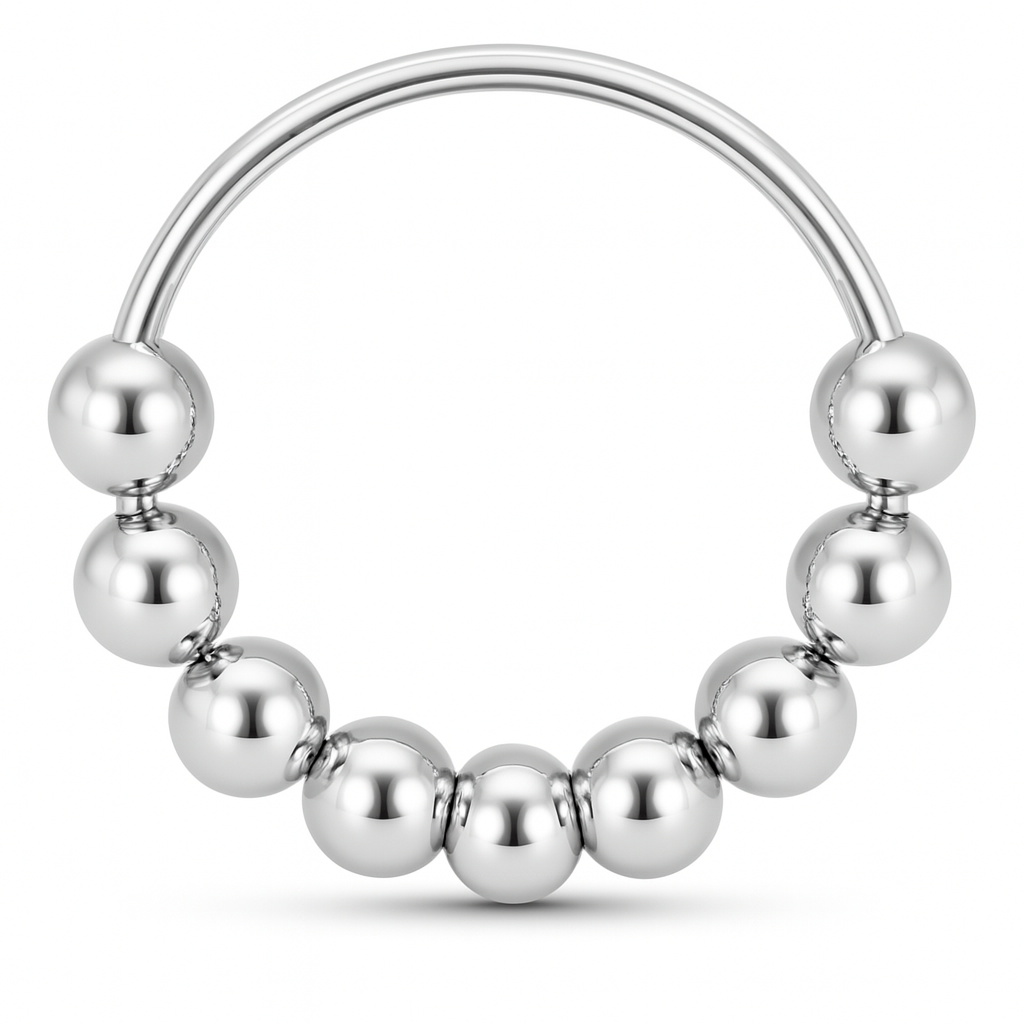 925 Sterling Silber Piercing Ring Set – Nasen-, Ohr- & Lippenringe, 9-teilig, Ball Closure Design | WILLYS JEWELLERY
