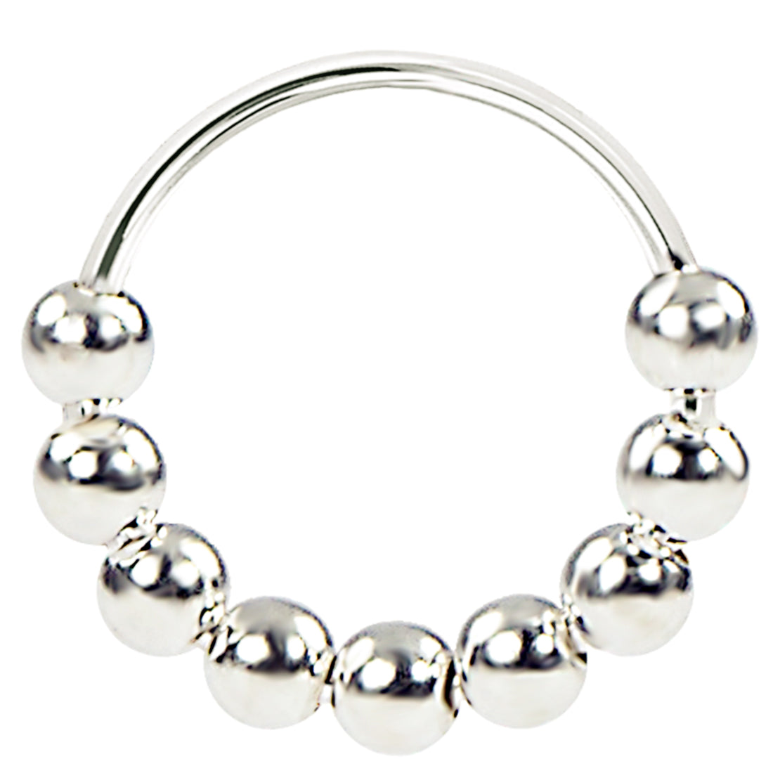 925 Sterling Silber Piercing Ring Set – Nasen-, Ohr- & Lippenringe, 9-teilig, Ball Closure Design | WILLYS JEWELLERY