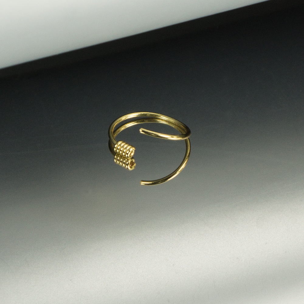 925 Silber Piercing Ring 18K vergoldet – Nasenring, Ohrpiercing & Lippenring mit Wickelverschluss | WILLYS JEWELLERY