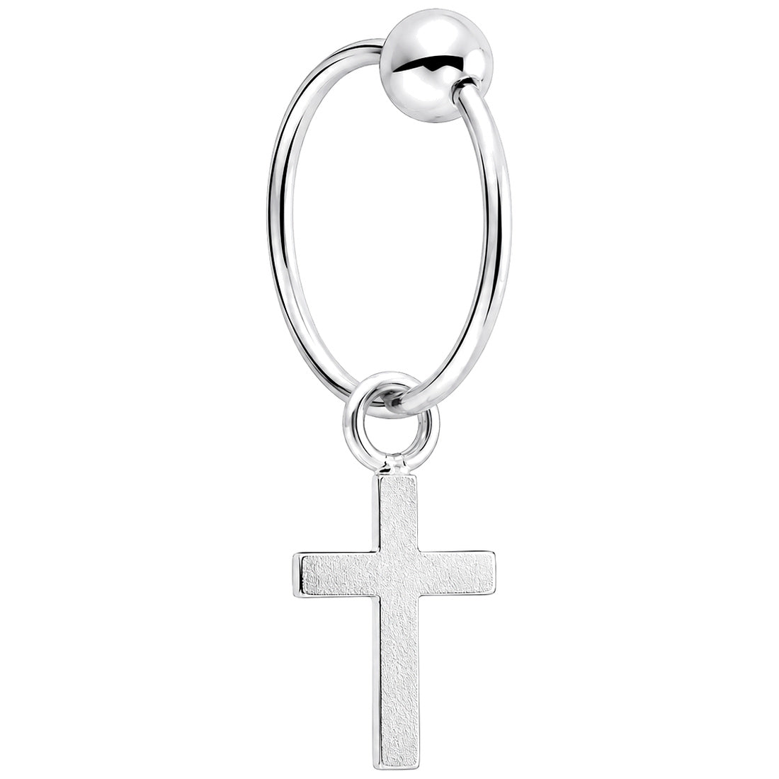 Unisex Kreuz Piercing Ring aus 925 Sterling Silber – Nasenring & Ohrpiercing mit Kugelverschluss | WILLYS JEWELLERY