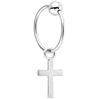 Unisex Kreuz Piercing Ring aus 925 Sterling Silber – Nasenring & Ohrpiercing mit Kugelverschluss | WILLYS JEWELLERY