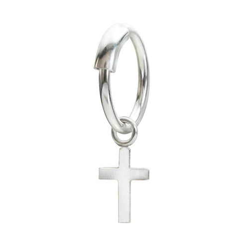 925 Sterling Silber Unisex Piercing Ring mit Kreuz – Eleganter Nasen- & Ohrschmuck | WILLYS JEWELLERY