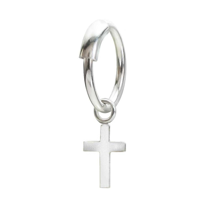 925 Sterling Silber Unisex Piercing Ring mit Kreuz – Eleganter Nasen- & Ohrschmuck | WILLYS JEWELLERY