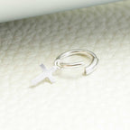 925 Sterling Silber Unisex Piercing Ring mit Kreuz – Eleganter Nasen- & Ohrschmuck | WILLYS JEWELLERY