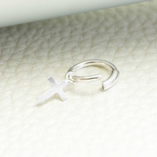 925 Sterling Silber Unisex Piercing Ring mit Kreuz – Eleganter Nasen- & Ohrschmuck | WILLYS JEWELLERY