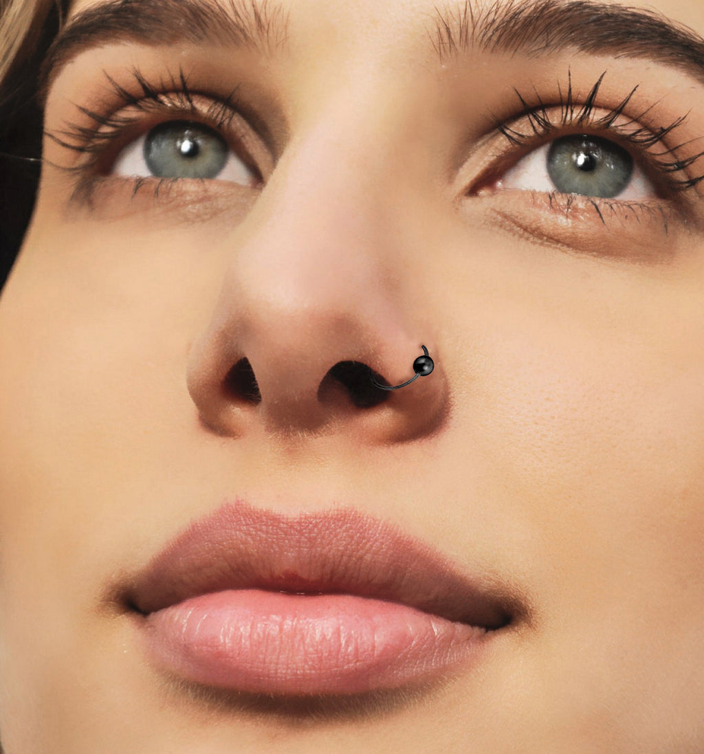Piercing Ring 925 Silber Schwarz Rhodiniert – Nasen-, Ohren- & Lippenring, edel & langlebig | WILLYS JEWELLERY