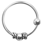Piercing Ring dünn 925 Sterling Silber Hoop Ohrpiercing und Nasenpiercing Ball Closure | WILLYS JEWELLERY