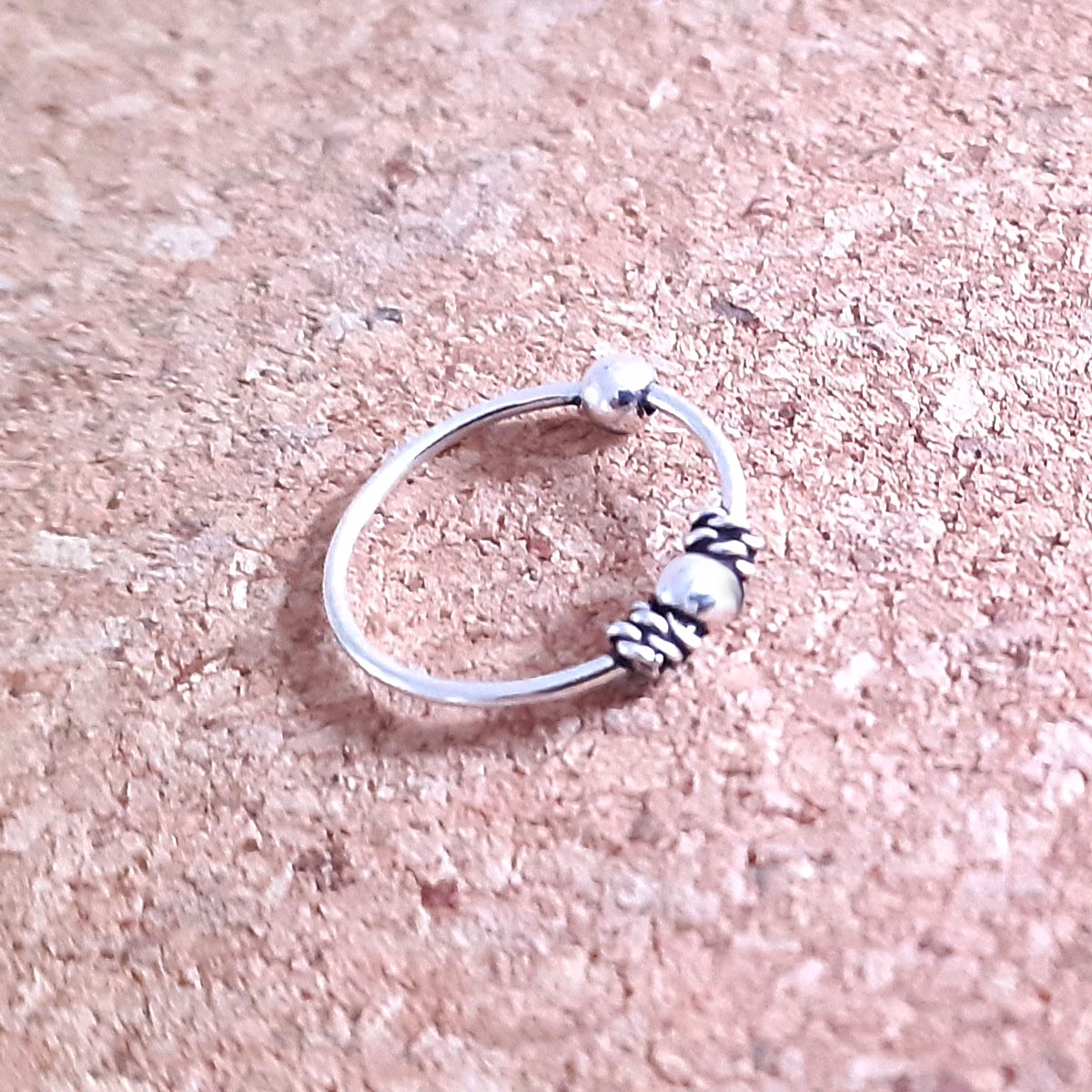 Piercing Ring dünn 925 Sterling Silber Hoop Ohrpiercing und Nasenpiercing Ball Closure | WILLYS JEWELLERY