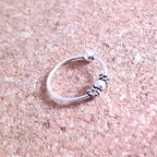Piercing Ring dünn 925 Sterling Silber Hoop Ohrpiercing und Nasenpiercing Ball Closure | WILLYS JEWELLERY