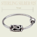 Piercing Ring im gotischen Stil 925 Sterling Silber dünn Hoop Ohrpiercing und Nasenpiercing | WILLYS JEWELLERY