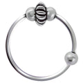 Piercing Ring dünn 925 Silber Hoop Ohrpiercing und Nasenpiercing Ball Closure – Variante 1