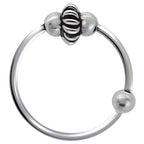 Piercing Ring dünn 925 Silber Hoop Ohrpiercing und Nasenpiercing Ball Closure – Variante 1