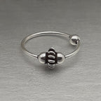 Piercing Ring dünn 925 Silber Hoop Ohrpiercing und Nasenpiercing Ball Closure – Variante 1