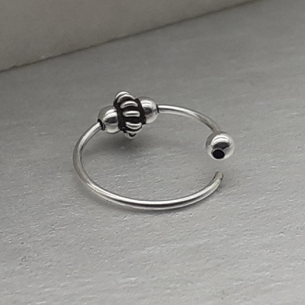 Piercing Ring dünn 925 Silber Hoop Ohrpiercing und Nasenpiercing Ball Closure – Variante 1
