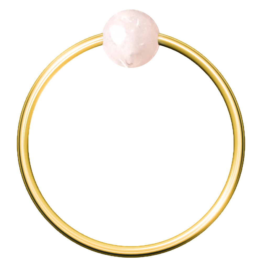 Exklusiver 24K Vergoldeter Piercing-Hoop mit Rosenquarz – Heilender Luxus für Ohr, Nase & Lippe | WILLYS JEWELLERY