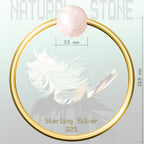 Exklusiver 24K Vergoldeter Piercing-Hoop mit Rosenquarz – Heilender Luxus für Ohr, Nase & Lippe | WILLYS JEWELLERY