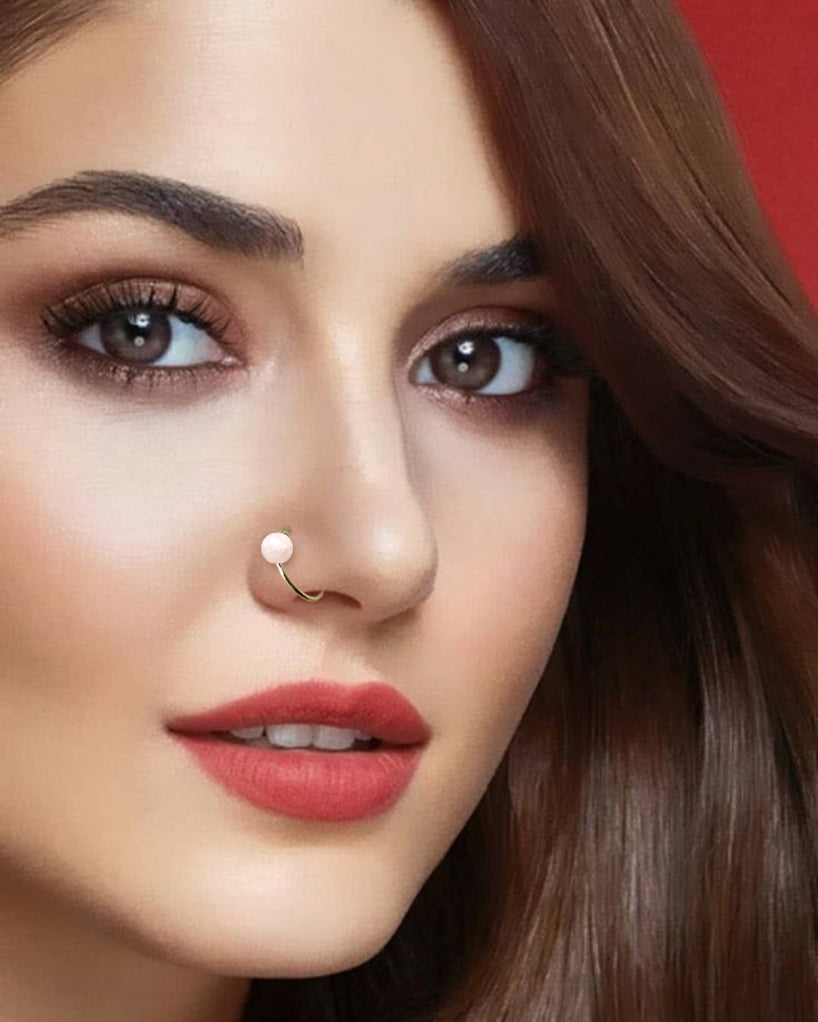 Exklusiver 24K Vergoldeter Piercing-Hoop mit Rosenquarz – Heilender Luxus für Ohr, Nase & Lippe | WILLYS JEWELLERY