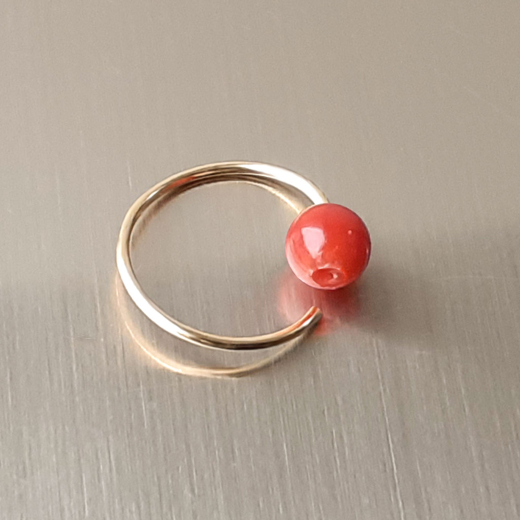 Piercing Hoop mit Karneol – Handgefertigter 925er Silberring, 24K vergoldet, heilend & luxuriös | WILLYS JEWELLERY