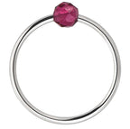 Piercing Hoop mit Rubin – Handgefertigter 925er Silberring, heilend & luxuriös