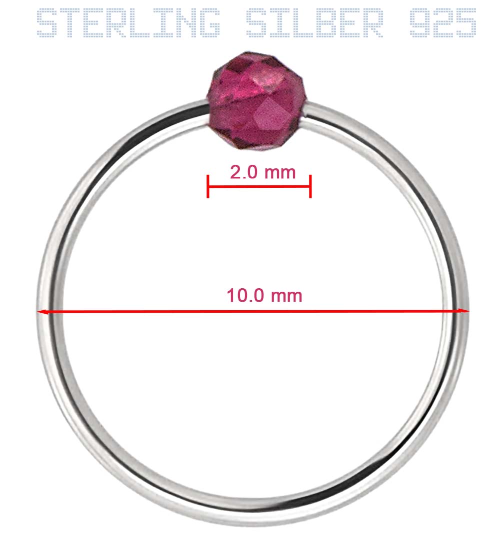 Piercing Hoop mit Rubin – Handgefertigter 925er Silberring, heilend & luxuriös