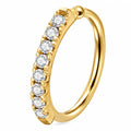Piercing Ring aus 925 Sterling Silber 18K vergoldet mit Zirkonia für Nase und Ohr