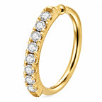 Piercing Ring aus 925 Sterling Silber 18K vergoldet mit Zirkonia für Nase und Ohr