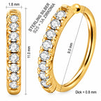 Piercing Ring aus 925 Sterling Silber 18K vergoldet mit Zirkonia für Nase und Ohr