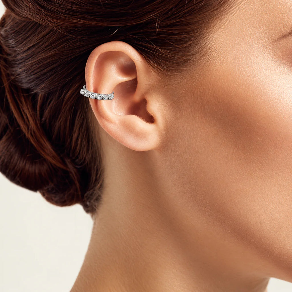 Piercing Ring aus 925 Sterling Silber mit Zirkonia für Nase und Ohr 9 mm