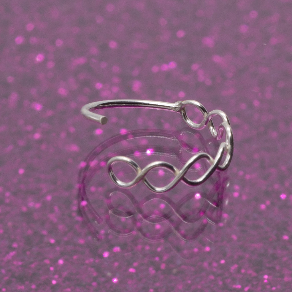 Trendiger Ketten-Piercing-Ring aus 925 Sterling Silber – eleganter Look für Ohr, Nase & Lippe | WILLYS JEWELLERY