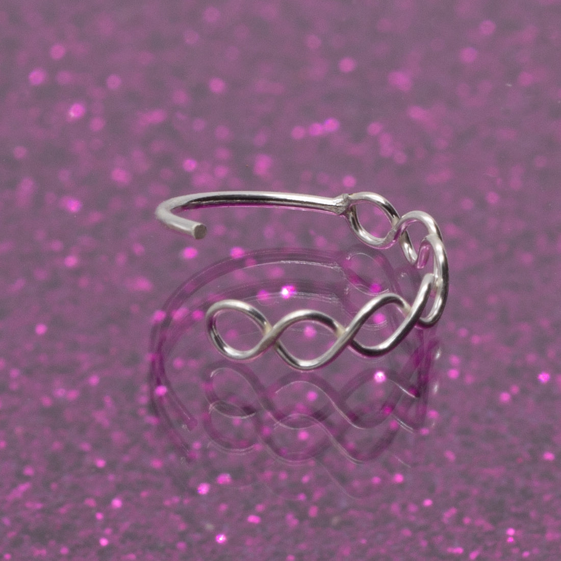 Trendiger Ketten-Piercing-Ring aus 925 Sterling Silber – eleganter Look für Ohr, Nase & Lippe | WILLYS JEWELLERY