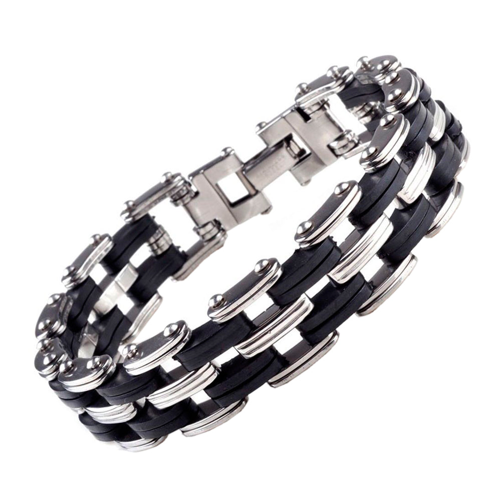 Herren Armband Edelstahl Armbänder für Männer Größe Einstellbar 21.0 cm | WILLYS JEWELLERY