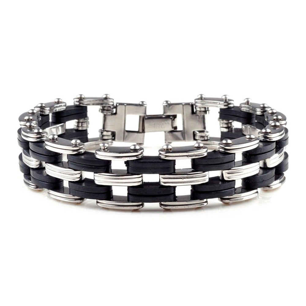 Herren Armband Edelstahl Armbänder für Männer Größe Einstellbar 21.0 cm | WILLYS JEWELLERY