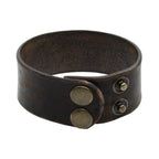 Herren Armband in Antik Braun aus echtem Leder Breit: 30 mm. | WILLYS JEWELLERY