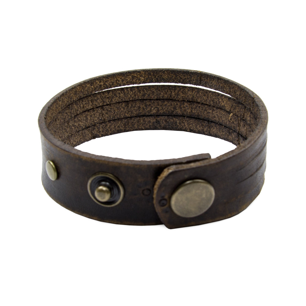 Herren Lederarmband aus Echtleder, 4-fach, breites Armband, handgefertigt & allergikerfreundlich | WILLYS JEWELLERY