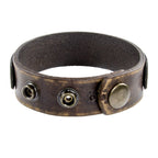 Lederarmband Herren Echtleder, handgefertigt, verstellbar 18–20 cm, Vintage Look mit Druckknöpfen