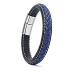 Schwarzes und blaues geflochtenes Lederarmband – ein Symbol der Unterscheidung | WILLYS JEWELLERY