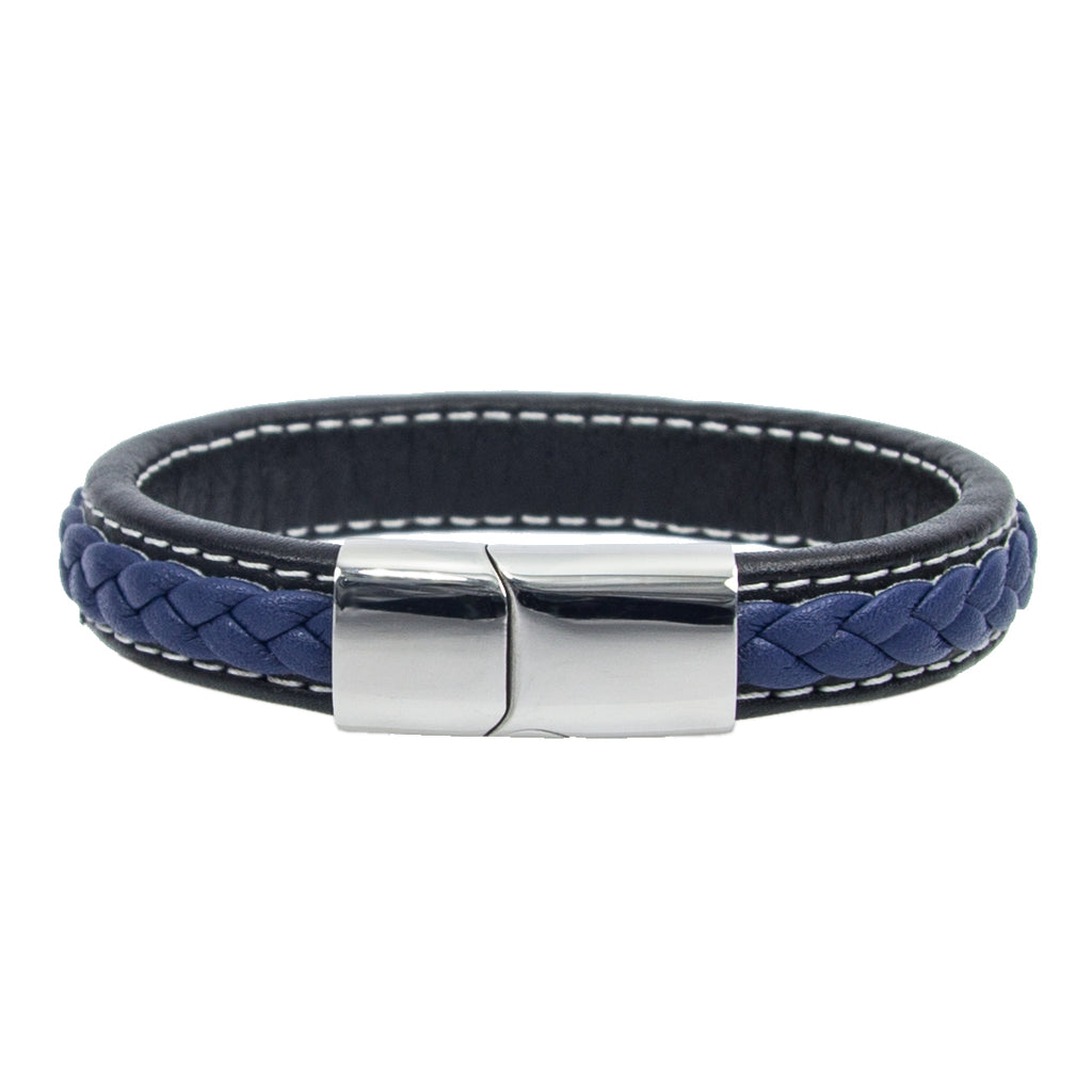 Schwarzes und blaues geflochtenes Lederarmband – ein Symbol der Unterscheidung | WILLYS JEWELLERY