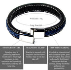 Schwarzes und blaues geflochtenes Lederarmband – ein Symbol der Unterscheidung | WILLYS JEWELLERY